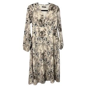 SIXONE Cherub V Neck Neutral Flowy Dress Sz M